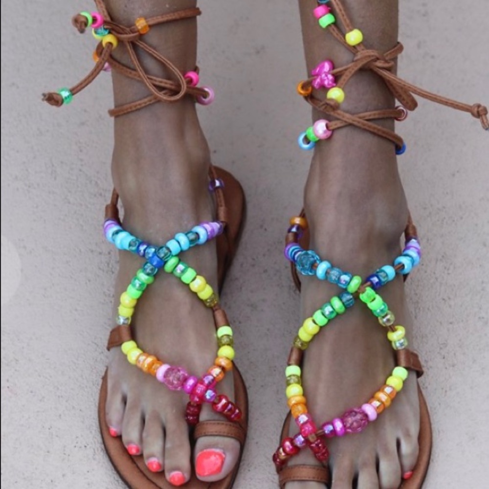 Alameda Turquesa lace up sandals 100% authentic